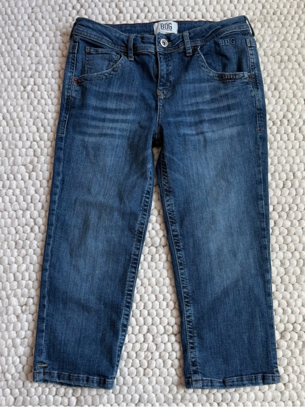 BDG Urban Outfitters Medium Wash Blue Straight-Leg Capri Jeans 31W